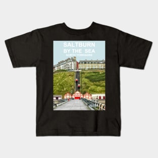 Saltburn by the Sea, North Yorkshire. Travel poster Kids T-Shirt